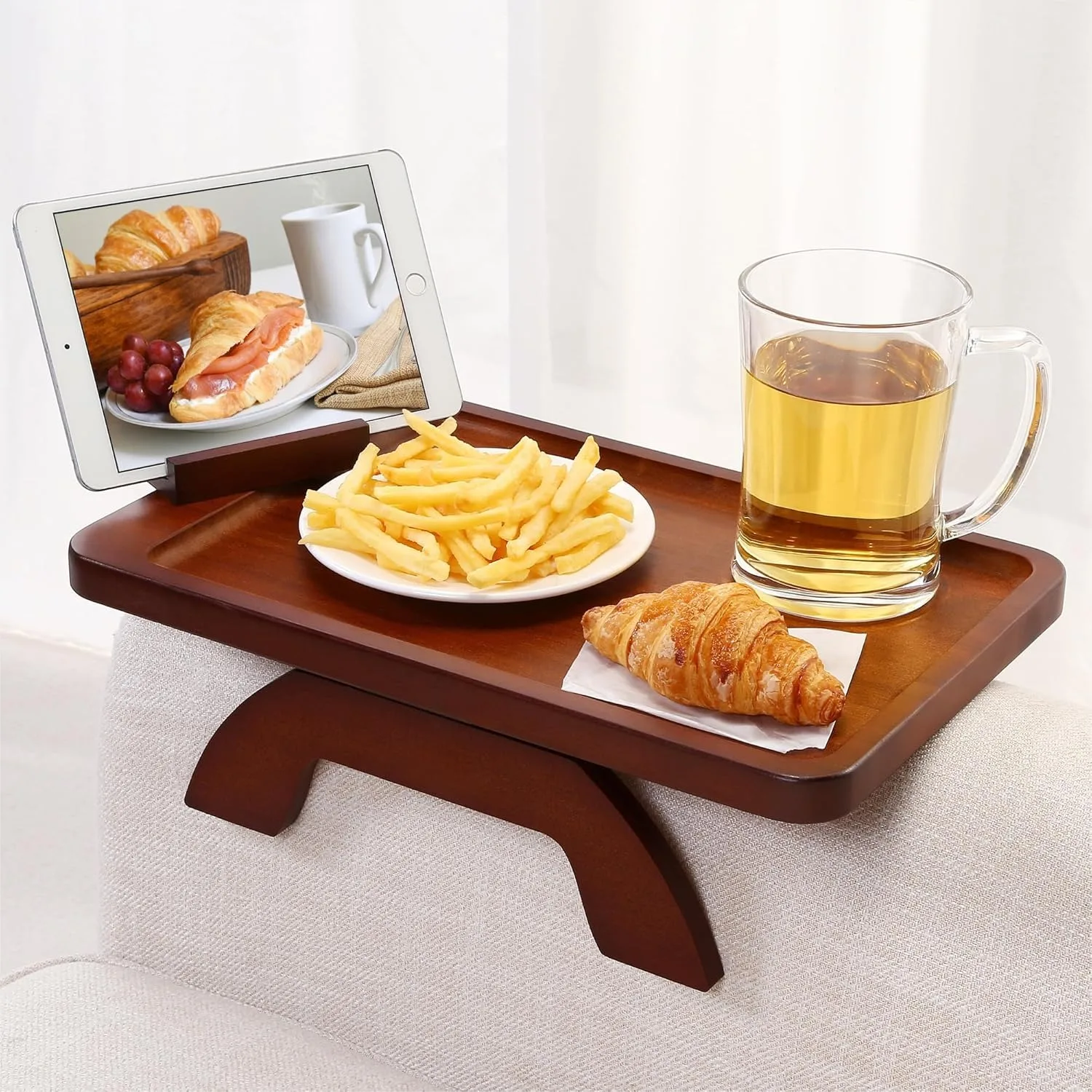 Bamboo Couch Arm Tray with 360° Rotating Phone Holder, Sofa Armrest Table for Eating, Drinks, Snacks and Remote Control
Bamboo Couch Arm Tray with 360° Rotating Phone Holder, Sofa Armrest Table for Eating, Drinks, Snacks and Remote Control