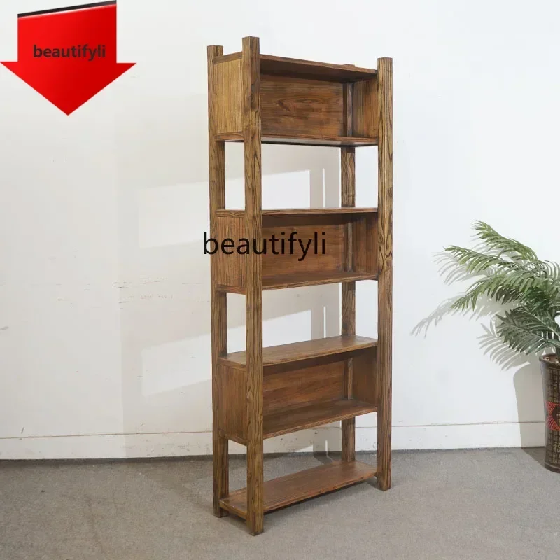 Q181 Retro solid wood shelf, old elm floor-to-ceiling shelf, wabi-sabi wind storage cabinet, bookshelf against the wall
Q181 Retro solid wood shelf, old elm floor-to-ceiling shelf, wabi-sabi wind storage cabinet, bookshelf against the wall