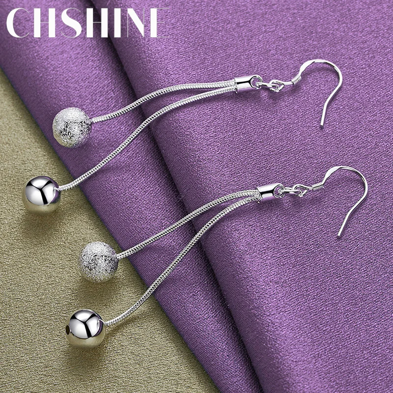 CHSHINE 925 Sterling Silver Tassel Smooth Matte Ball Drop Earrings For Women Wedding Fashion Charm Jewelry Gifts
CHSHINE 925 Sterling Silver Tassel Smooth Matte Ball Drop Earrings For Women Wedding Fashion Charm Jewelry Gifts