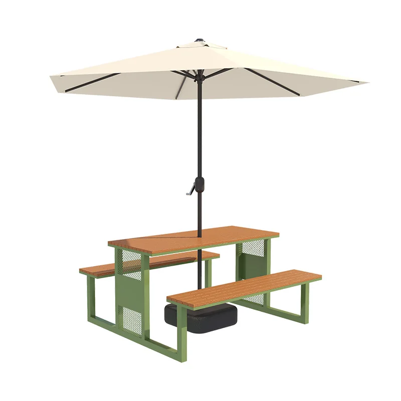 Outdoor leisure tables and chairs Internet celebrity cafe Park square one-piece table and chairs with umbrella combination
Outdoor leisure tables and chairs Internet celebrity cafe Park square one-piece table and chairs with umbrella combination