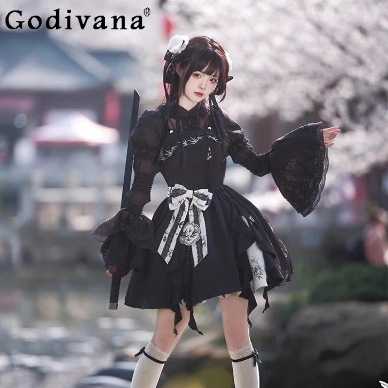 Original Chinese Style Embroidery Print Lo Cosplay Dress Summer Girl Women's Slim-Fit Y2k Lolita Suspender Dress Jsk Vestidos
Original Chinese Style Embroidery Print Lo Cosplay Dress Summer Girl Women's Slim-Fit Y2k Lolita Suspender Dress Jsk Vestidos