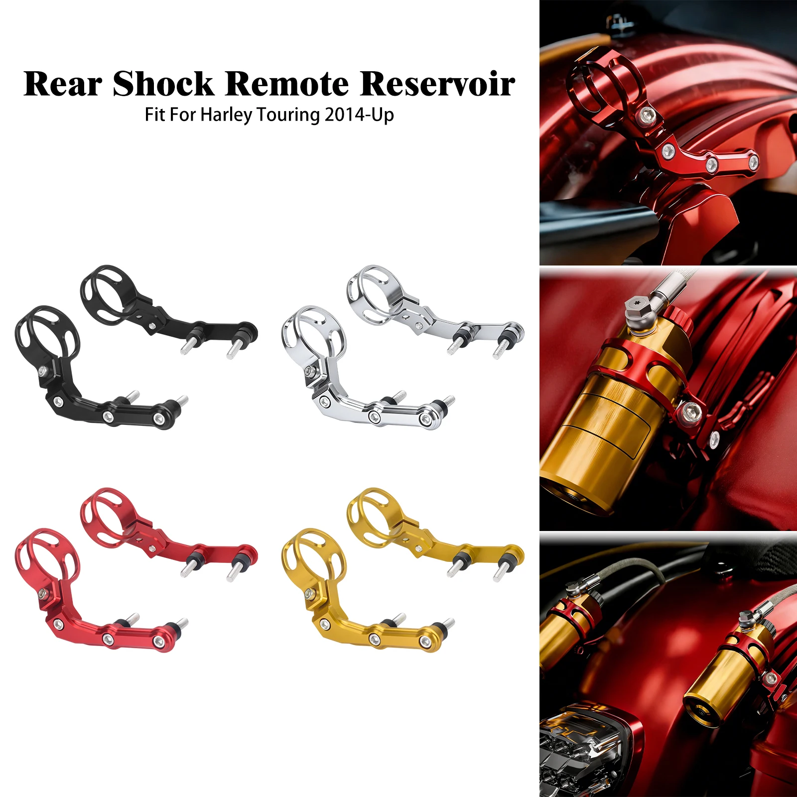 Motorcycle Shock Absorber Remote Reservoir Mounts For Harley Baggers/Touring Street Electra Road Glide Road King FLHTK 2014-Up
Motorcycle Shock Absorber Remote Reservoir Mounts For Harley Baggers/Touring Street Electra Road Glide Road King FLHTK 2014-Up