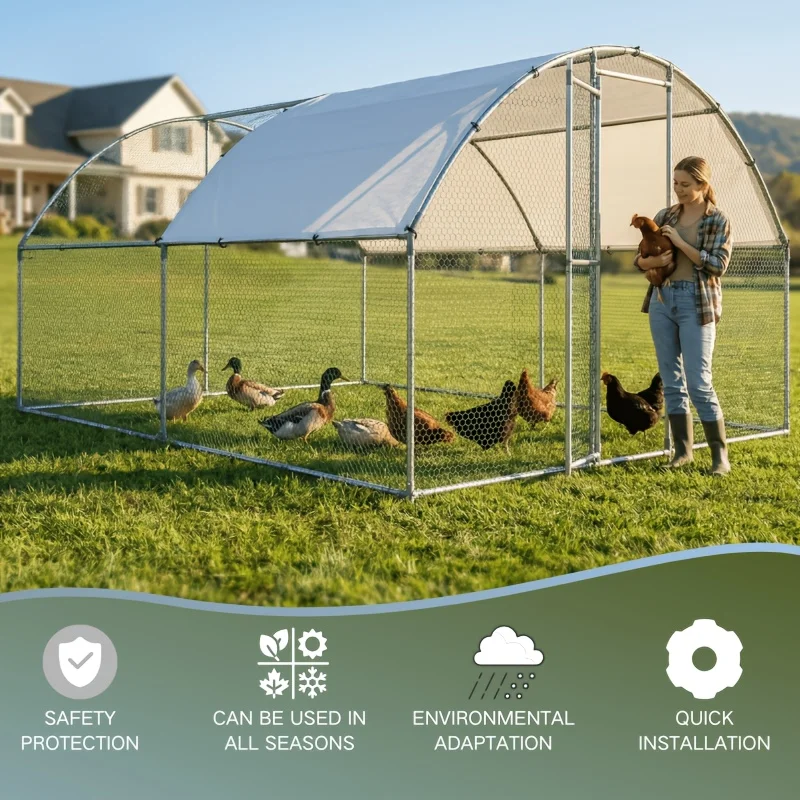 NUGRIART Extra Large Walkin Metal Chicken Coop, 25Mm Diameter Steel Pipe Chicken Coop Enclosure with Tarpaulin Is Suitable for O
NUGRIART Extra Large Walkin Metal Chicken Coop, 25Mm Diameter Steel Pipe Chicken Coop Enclosure with Tarpaulin Is Suitable for O