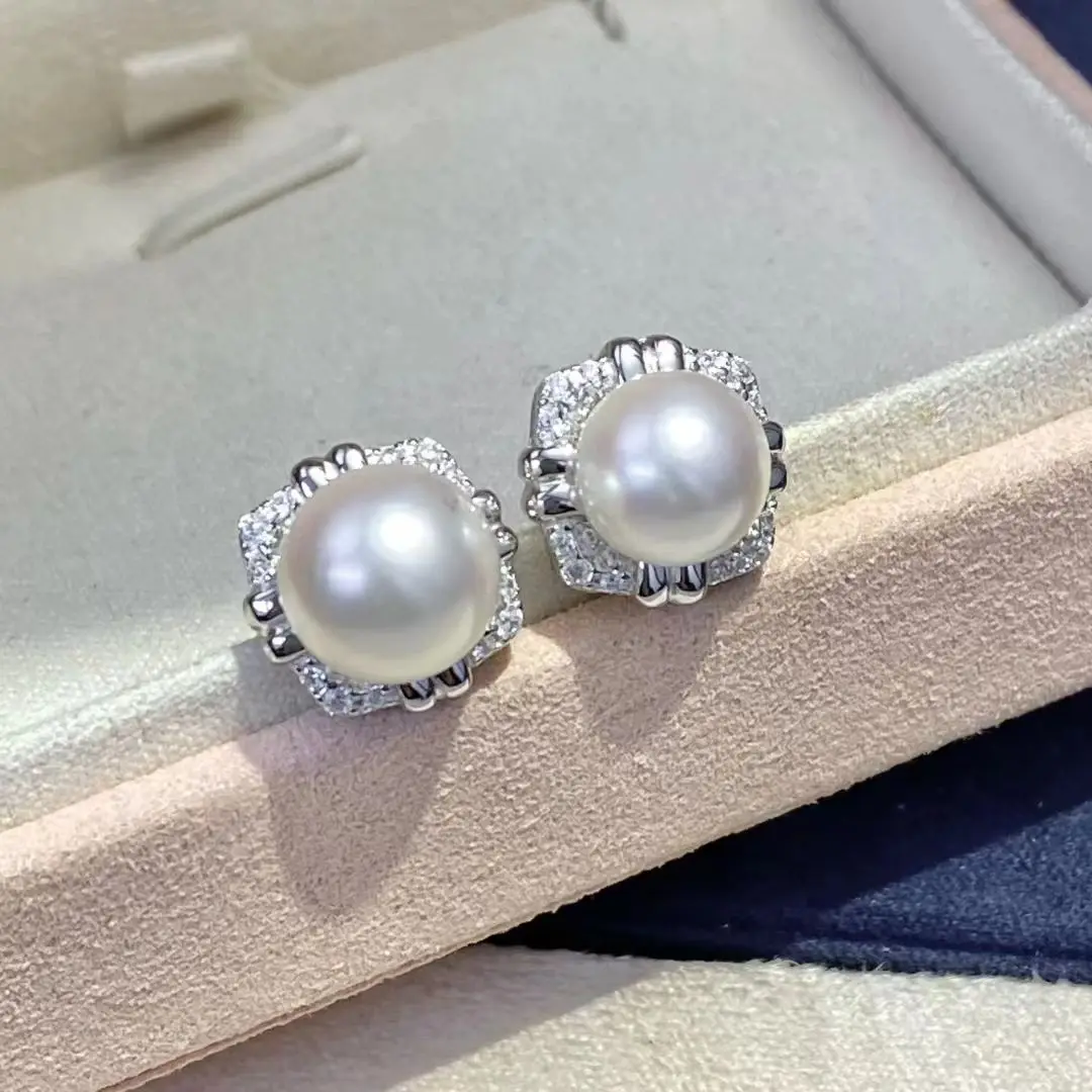 Wholesale S925 Sterling Silver Earrings Mount Findings Settings Base Mounting Parts Accessory for 7-8mm Pearls 5 pairs/lot
Wholesale S925 Sterling Silver Earrings Mount Findings Settings Base Mounting Parts Accessory for 7-8mm Pearls 5 pairs/lot