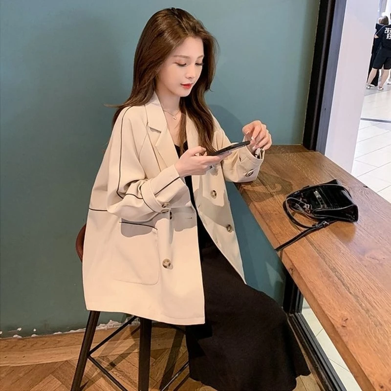 Women's Loose Fit Casual Blazer Jacket 2025 Autumn New Arrival, Korean Style Design with Color Block and Contrast Stitching
Women's Loose Fit Casual Blazer Jacket 2025 Autumn New Arrival, Korean Style Design with Color Block and Contrast Stitching