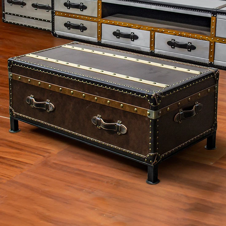Coffee table leather retro leather case American suitcase clothing shop cafe club French medieval coffee table
Coffee table leather retro leather case American suitcase clothing shop cafe club French medieval coffee table