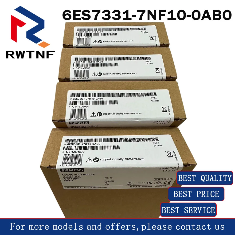 Brand New Genuine 6ES7331-7NF10-0AB0 SIEMENS SM331 analog module,100% original warehouse stock
Brand New Genuine 6ES7331-7NF10-0AB0 SIEMENS SM331 analog module,100% original warehouse stock