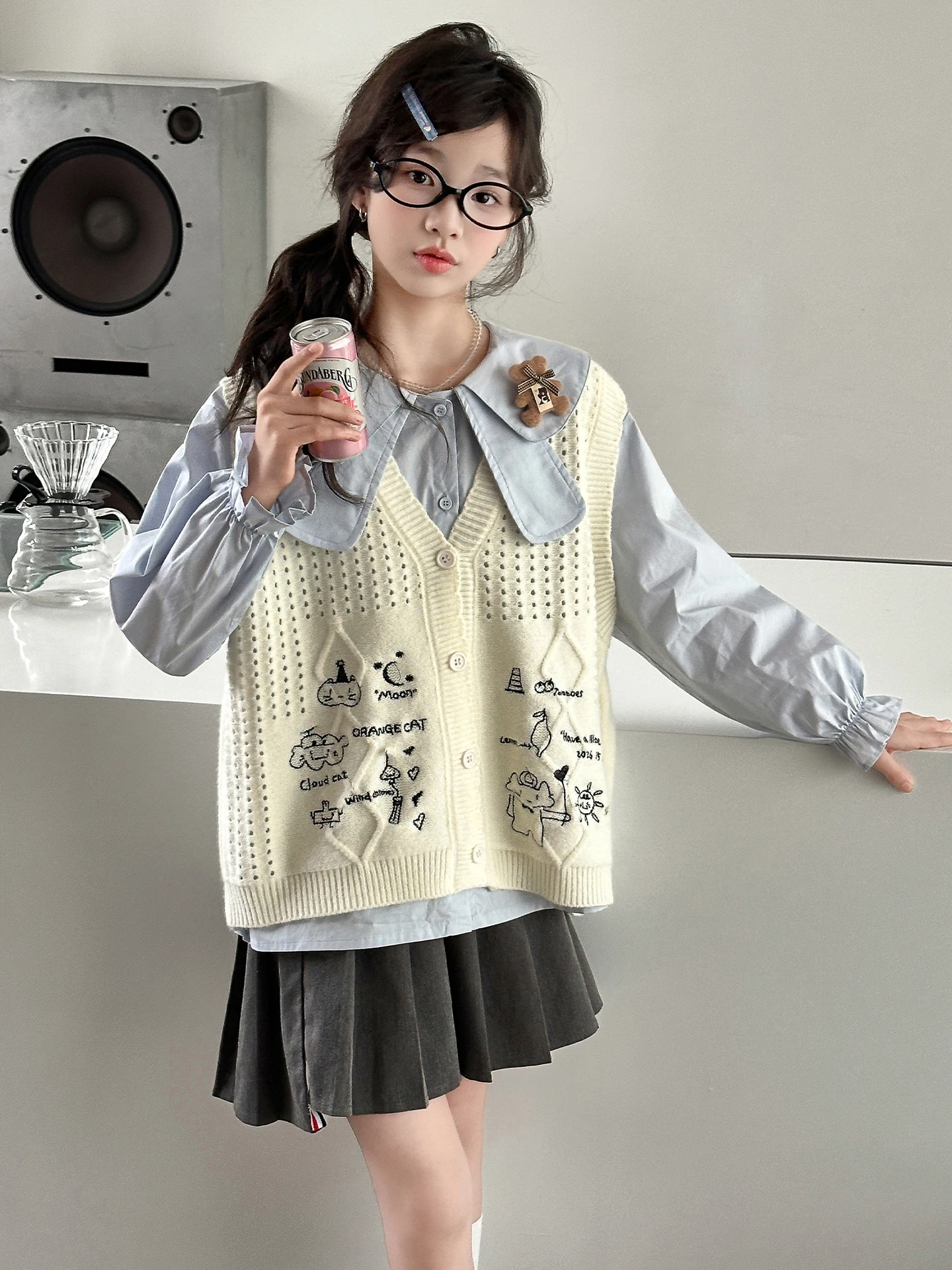 Girls Spring Autumn Clothing irt Vest Doll Collar Set Junior High School Students Breathable Long Sve Casual Sle Children
Girls Spring Autumn Clothing irt Vest Doll Collar Set Junior High School Students Breathable Long Sve Casual Sle Children