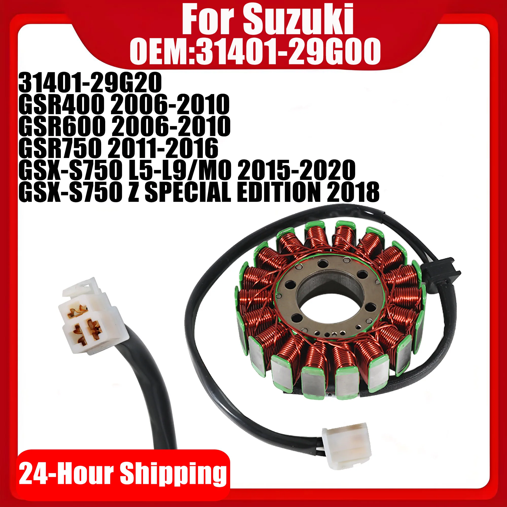 Motorcycle Stator Coil Engine Generator Magneto Stator For SUZUKI GSR600 GSX-R600 GSX-R750 GSX-R 1000 31401-29G00 31401-29G20
Motorcycle Stator Coil Engine Generator Magneto Stator For SUZUKI GSR600 GSX-R600 GSX-R750 GSX-R 1000 31401-29G00 31401-29G20