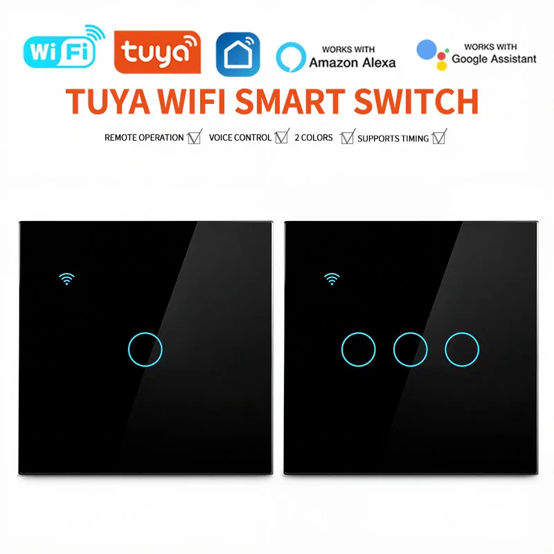 Стандартный интеллектуальный переключатель Tuya WIFI типа 86, панель из закаленного стекла с голосовым управлением, совместимый с Amazon Alexa Google A
Стандартный интеллектуальный переключатель Tuya WIFI типа 86, панель из закаленного стекла с голосовым управлением, совместимый с Amazon Alexa Google A