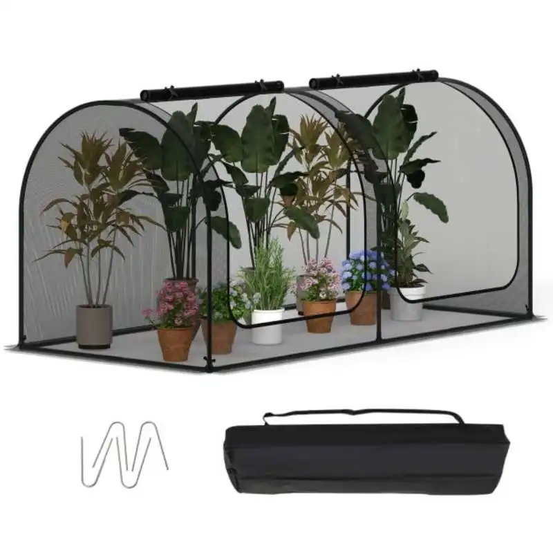 Tunnel Crop Cage Large Portable Plant Protection Tent with 2 Roll-up Zippered Doors
Tunnel Crop Cage Large Portable Plant Protection Tent with 2 Roll-up Zippered Doors