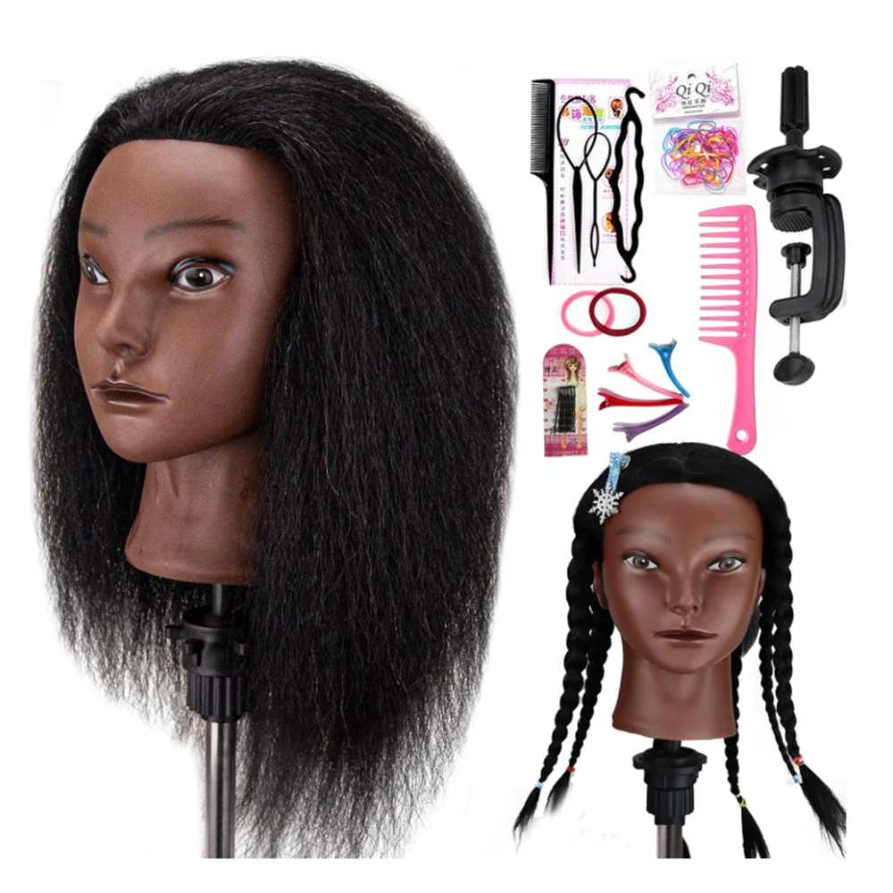 African Mannequin Head 100%Real Hair Hairdresser Training Head Manikin Cosmetology Doll Head For Braiding Styling
African Mannequin Head 100%Real Hair Hairdresser Training Head Manikin Cosmetology Doll Head For Braiding Styling