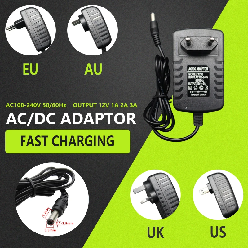 Ac 100-240v Dc 12v 1A 2A 3A Universal Power Adapter Massager LED lamp with power supply security monitoring switch power supply
Ac 100-240v Dc 12v 1A 2A 3A Universal Power Adapter Massager LED lamp with power supply security monitoring switch power supply