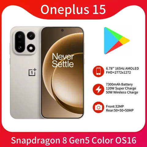Unlocked OnePlus 15 Snapdragon 8 Elite Gen 5 6.78inch AMOLED 120Hz 50MP 7300Mah 120W Super Charger NFC OTA