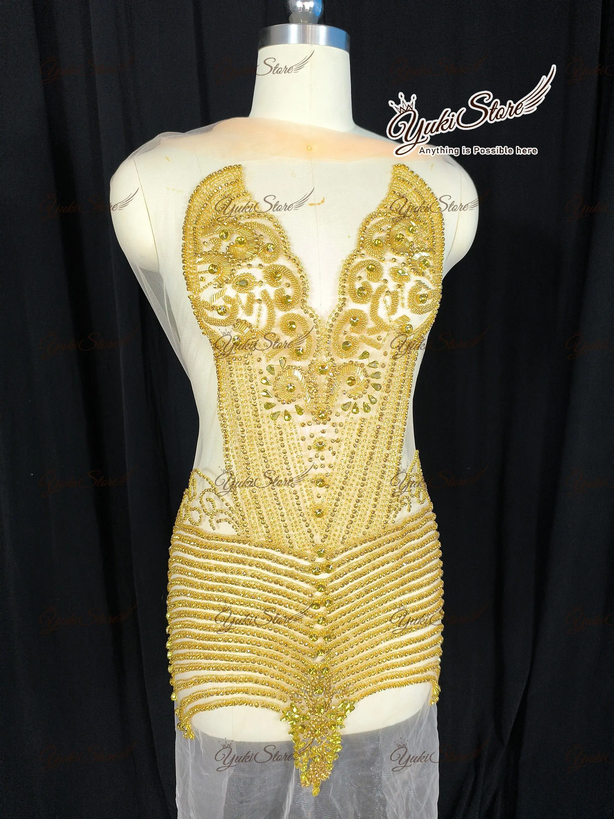 Gold Handmade New Design Women Wedding Evening Sexy Dress Gold Rhinestone Bodice Applique For Dresses JY060 2024
Gold Handmade New Design Women Wedding Evening Sexy Dress Gold Rhinestone Bodice Applique For Dresses JY060 2024