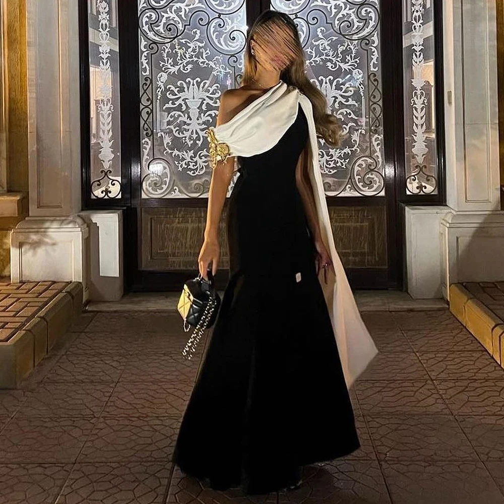 Saudi Evening Gowns One Shoulder Straight Jersey Short Sleeves Ankle Length Pleats Shawl Crystal Dresses For Formal Occasions
Saudi Evening Gowns One Shoulder Straight Jersey Short Sleeves Ankle Length Pleats Shawl Crystal Dresses For Formal Occasions