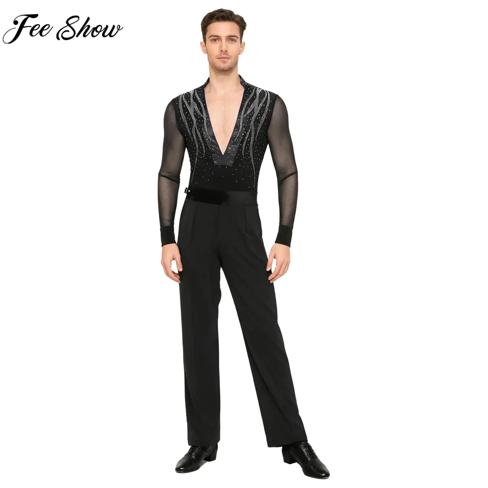 Мужской костюм для латинского танго, балетный купальник со стразами для фигурного катания и штанами, костюм для сальсы, бальных танцев, самбы, румбы, ча-ча
Мужской костюм для латинского танго, балетный купальник со стразами для фигурного катания и штанами, костюм для сальсы, бальных танцев, самбы, румбы, ча-ча