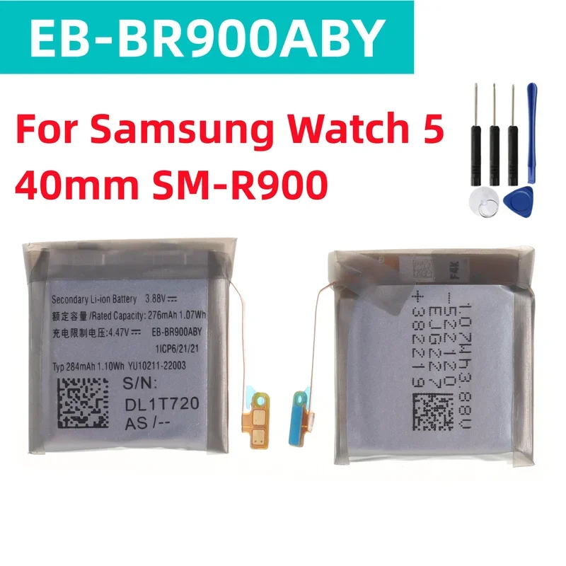 276mAh Replacement Battery New Battery EB-BR900ABY For Samsung Watch 5 40mm SM-R900 Smart Watch Batteries + Free Tools
276mAh Replacement Battery New Battery EB-BR900ABY For Samsung Watch 5 40mm SM-R900 Smart Watch Batteries + Free Tools