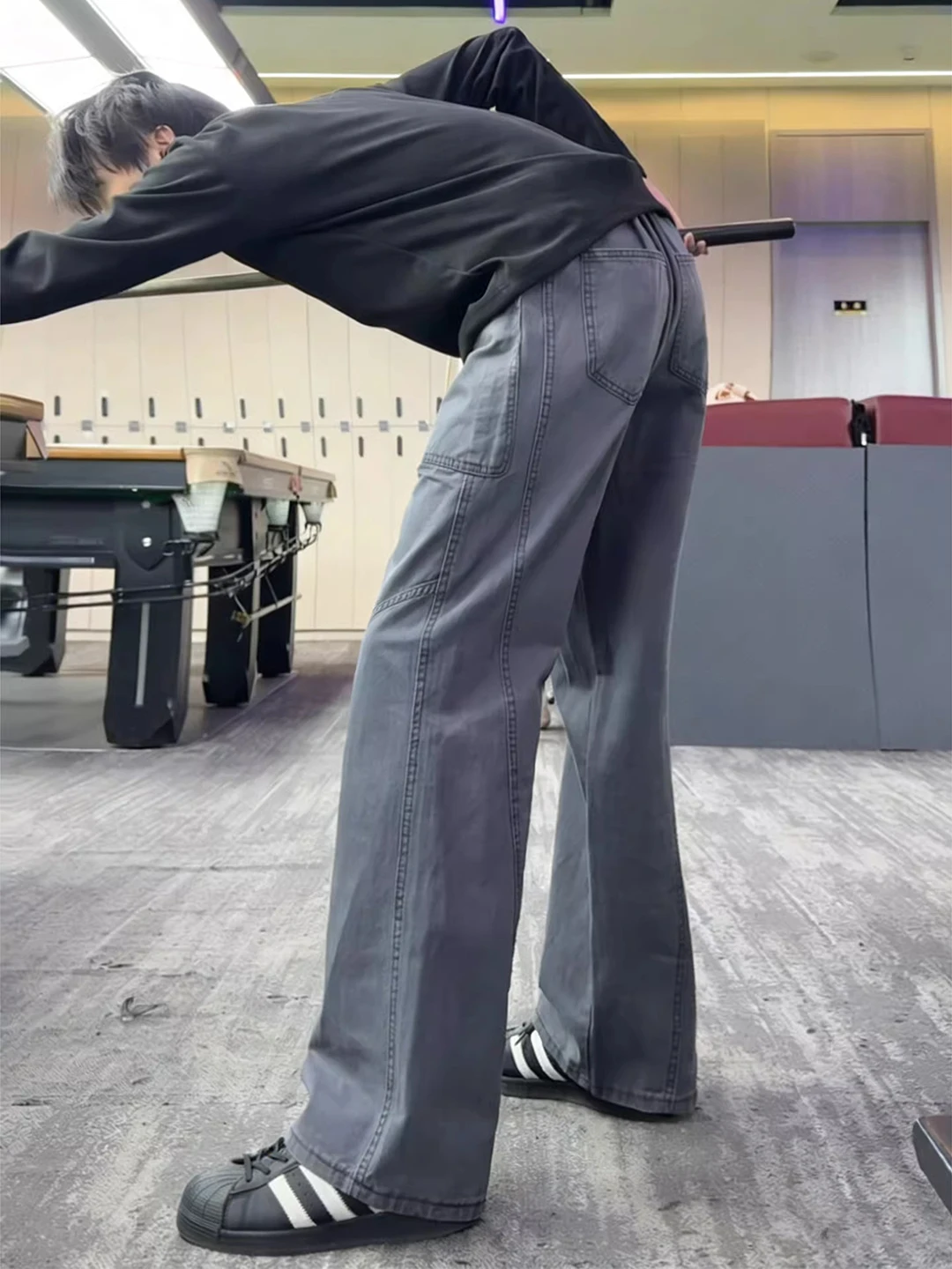 Gray Workwear Style Jeans Men's Autumn Winter American Knife Straight Leg Fleece Lined Trousers Cleanfit Standard Fit Jeans
Gray Workwear Style Jeans Men's Autumn Winter American Knife Straight Leg Fleece Lined Trousers Cleanfit Standard Fit Jeans