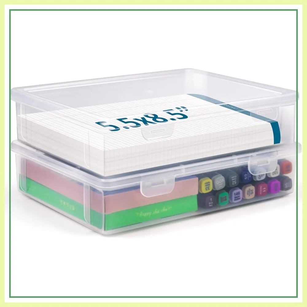 2-Pack Storage Boxes for 5x8 Legal Pads, Washi Tape Organizer, A5 Paper Bin, Index Card Holder
2-Pack Storage Boxes for 5x8 Legal Pads, Washi Tape Organizer, A5 Paper Bin, Index Card Holder