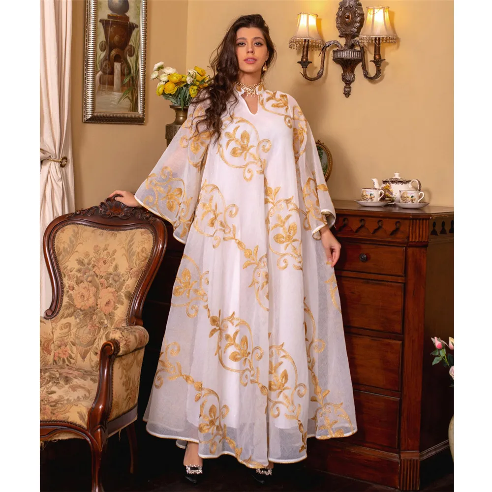 Mesh Embroidery Eid Mubarak Abaya Women Muslim Dubai Maxi Dress Turkey Islam Clothing Party Moroccan Gown Evening Robes Caftan
Mesh Embroidery Eid Mubarak Abaya Women Muslim Dubai Maxi Dress Turkey Islam Clothing Party Moroccan Gown Evening Robes Caftan