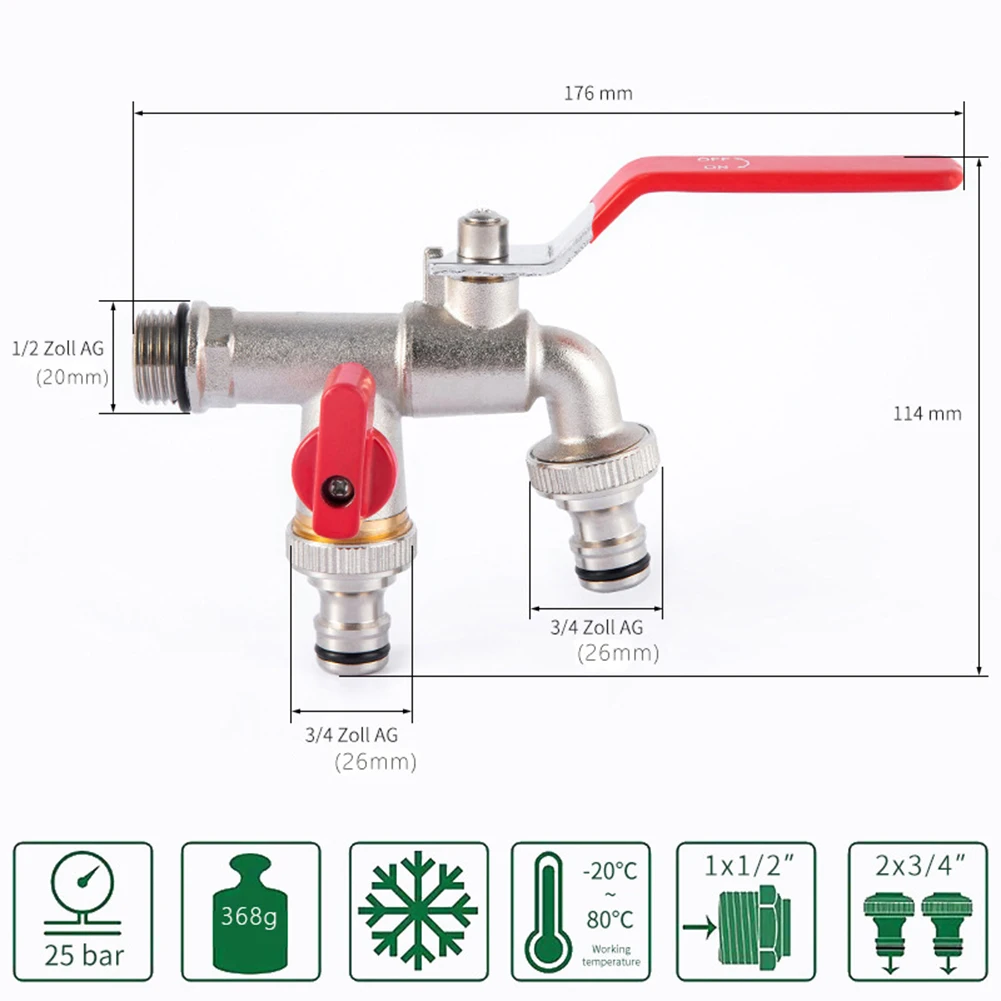 1pcs Brass Garden Faucet Hose Connector Replaceable Irrigation Watering Valve Fitting 176*114mm 26mm 20mm For Irrigation
1pcs Brass Garden Faucet Hose Connector Replaceable Irrigation Watering Valve Fitting 176*114mm 26mm 20mm For Irrigation