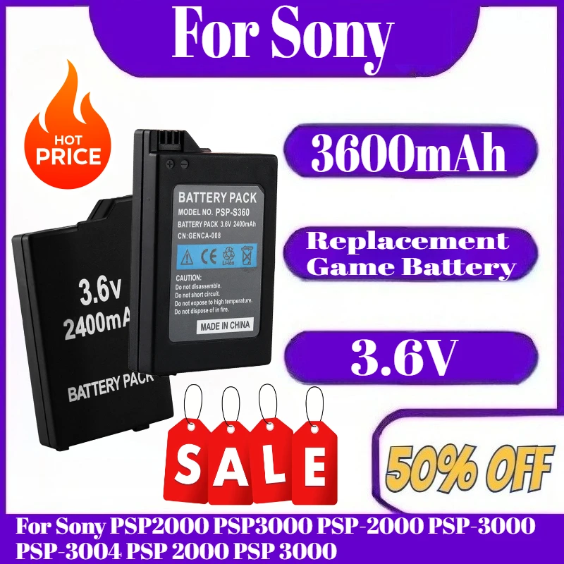 3600mAh Replacement Game Battery For Sony PSP2000 PSP3000 PSP-2000 PSP-3000 PSP-3004 PSP 2000 PSP 3000
3600mAh Replacement Game Battery For Sony PSP2000 PSP3000 PSP-2000 PSP-3000 PSP-3004 PSP 2000 PSP 3000