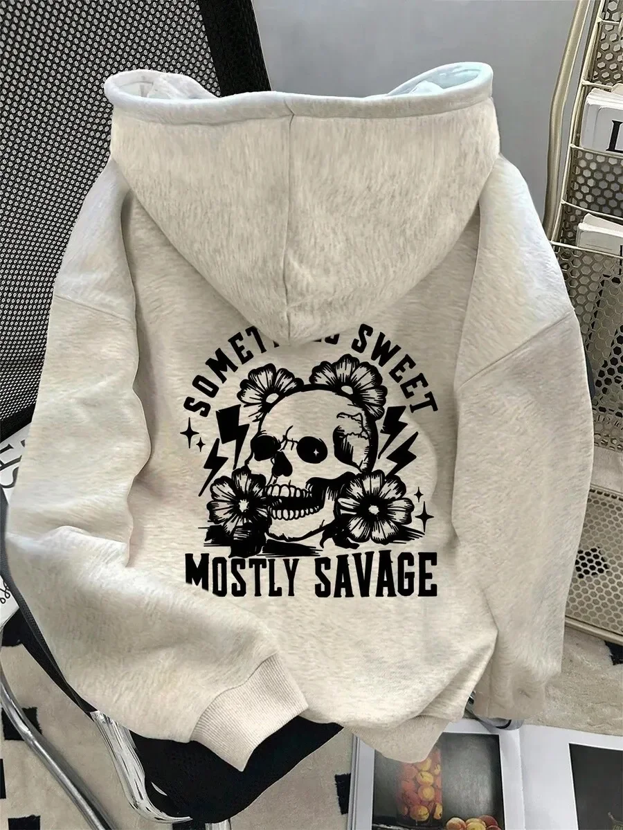Trendy Cotton Hoodie Featuring Dark - Sweet Skull Graphic and Catchy Phrase Goth - Inspired Skull and Flower Design with Bold
Trendy Cotton Hoodie Featuring Dark - Sweet Skull Graphic and Catchy Phrase Goth - Inspired Skull and Flower Design with Bold