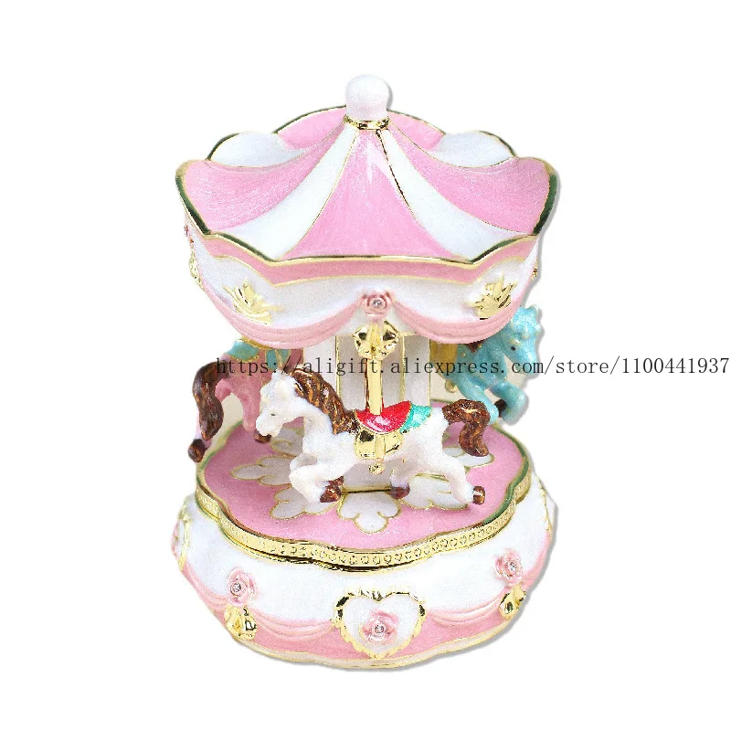 Carousel Jewelry Box Exquisite Metal Cloisonné Enamel Craft Rotating Musical Gift Handmade Seven Treasures Art Piece
Carousel Jewelry Box Exquisite Metal Cloisonné Enamel Craft Rotating Musical Gift Handmade Seven Treasures Art Piece