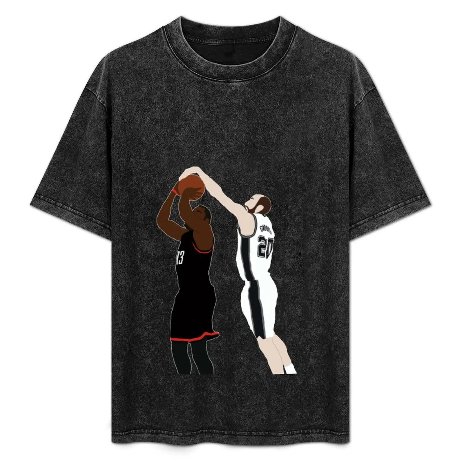 Manu Ginobili Block On James Harden T-Shirt Graphic Print Short Sleeve T-Shirt
Manu Ginobili Block On James Harden T-Shirt Graphic Print Short Sleeve T-Shirt