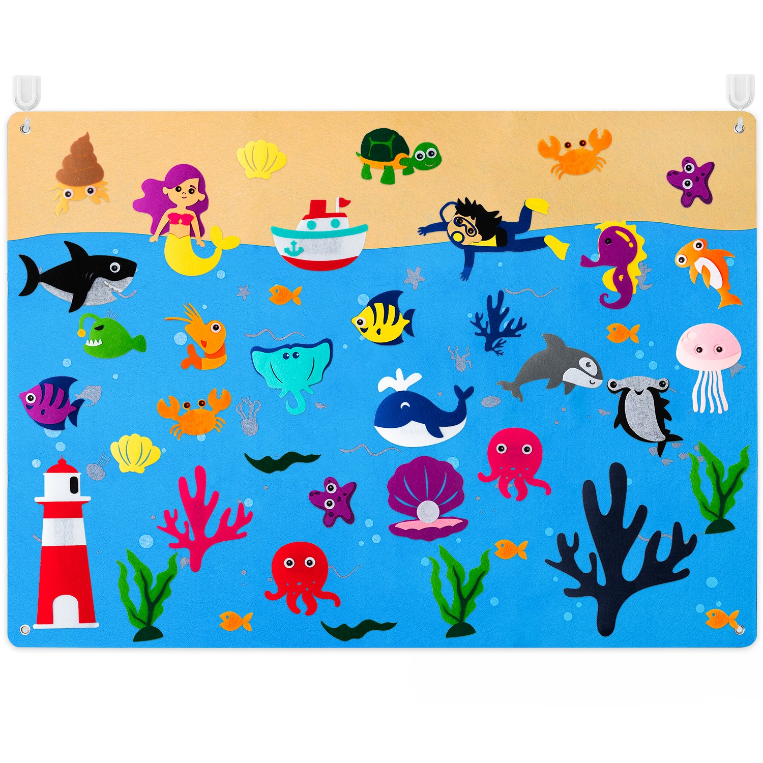 45Pcs Ocean Sea Felt Board Story Teaching Creatures Aquarium Interactive Imaginations With Sea Animal Reusable Wall Hanging
45Pcs Ocean Sea Felt Board Story Teaching Creatures Aquarium Interactive Imaginations With Sea Animal Reusable Wall Hanging