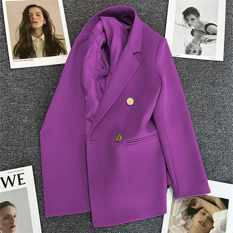 Elegant Purple Women's Small Suit Jacket Autumn 2024 New Korean Style Fashionable Polyester Fabric Folded Design
Elegant Purple Women's Small Suit Jacket Autumn 2024 New Korean Style Fashionable Polyester Fabric Folded Design