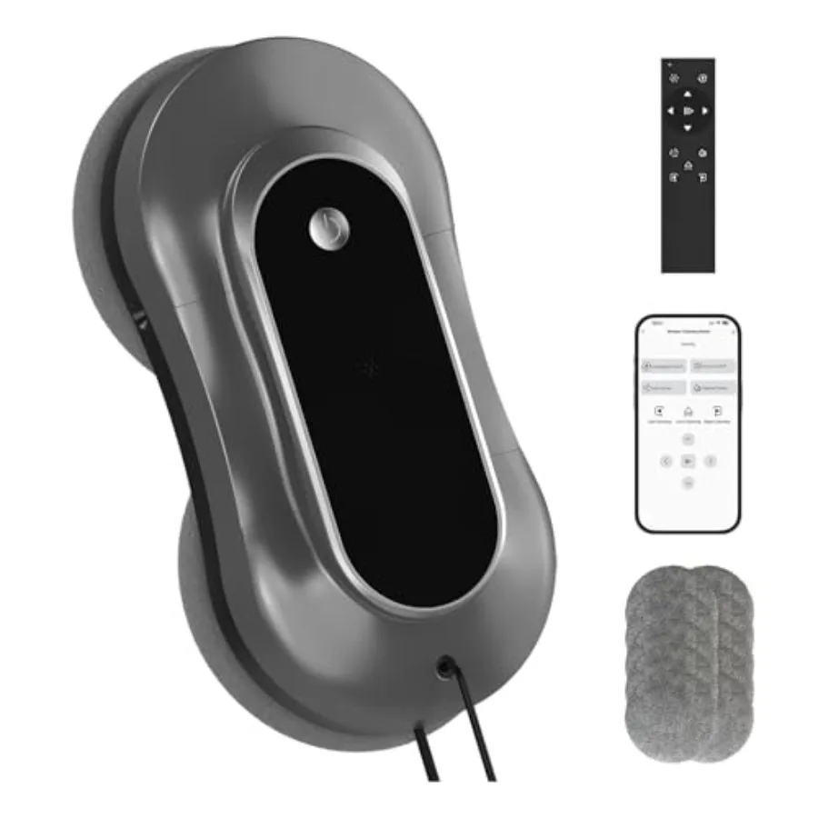 Intelligent Window Cleaning Robot - Electric Window Cleaner with Dual Water Spray, Remote and App Control, Suitable for Interio