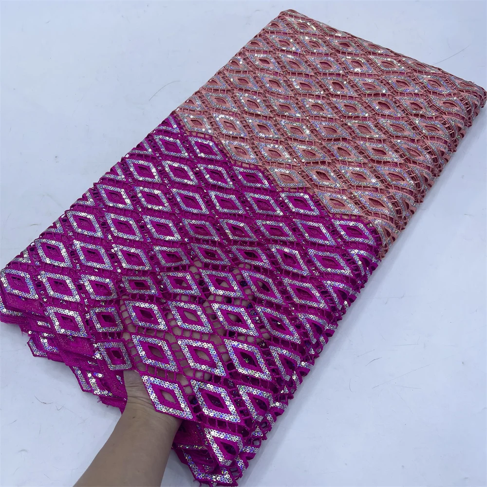 French Guipure Cord Lace Fabric African Sequins Guipure Lace Embroidery Nigerian Lace Fabric for Women Wedding Dress Sewing
French Guipure Cord Lace Fabric African Sequins Guipure Lace Embroidery Nigerian Lace Fabric for Women Wedding Dress Sewing