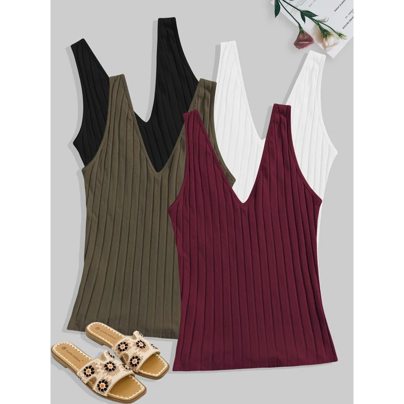 New Women's Fashionable And Versatile Solid Color Top 4pcs Set
New Women's Fashionable And Versatile Solid Color Top 4pcs Set