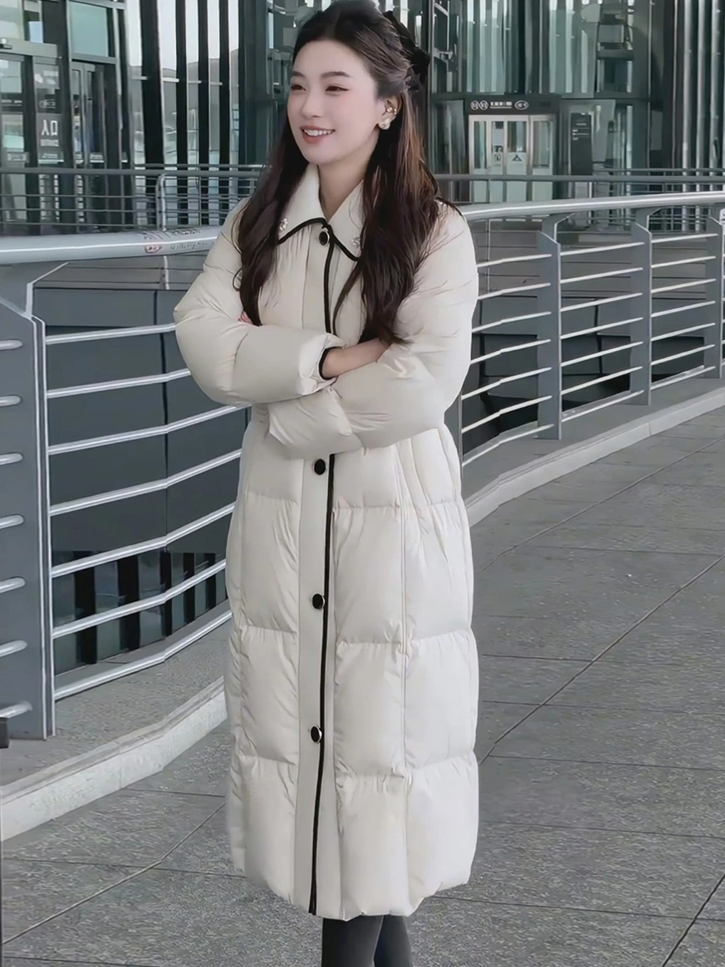 Ele Collar Single Button Women's down Jaet Knee-Length White Du Feather Outerwear Winter Faion Trend
Ele Collar Single Button Women's down Jaet Knee-Length White Du Feather Outerwear Winter Faion Trend