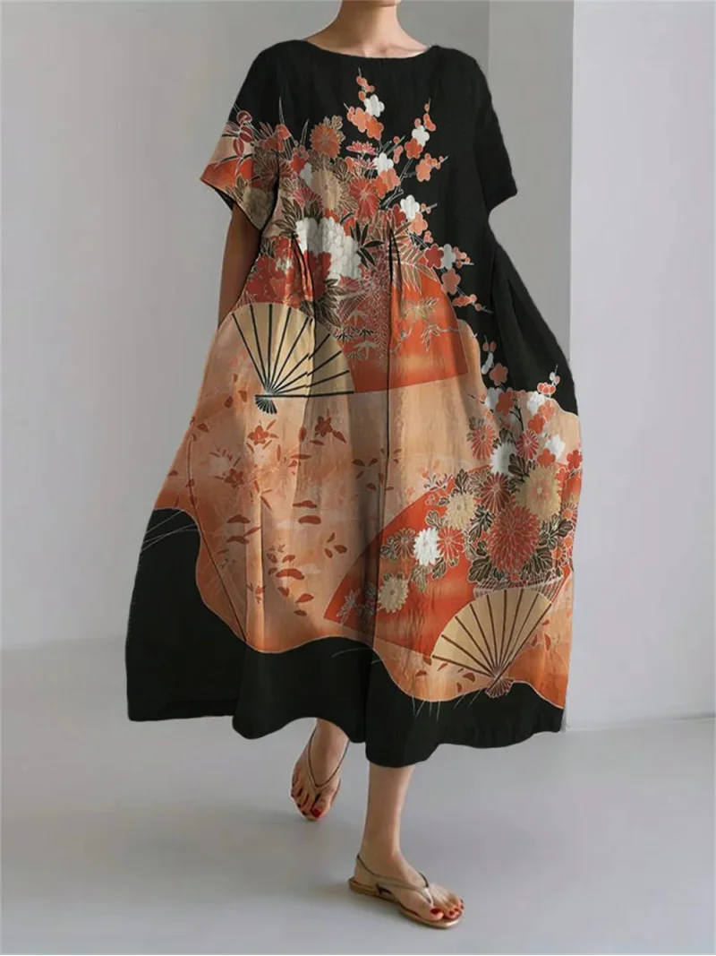 2024 New Daily Casual Dress Women's Loose Round Neck Pocket Dress Fashion Fan Digital Printed Short Sleeve Dress
2024 New Daily Casual Dress Women's Loose Round Neck Pocket Dress Fashion Fan Digital Printed Short Sleeve Dress