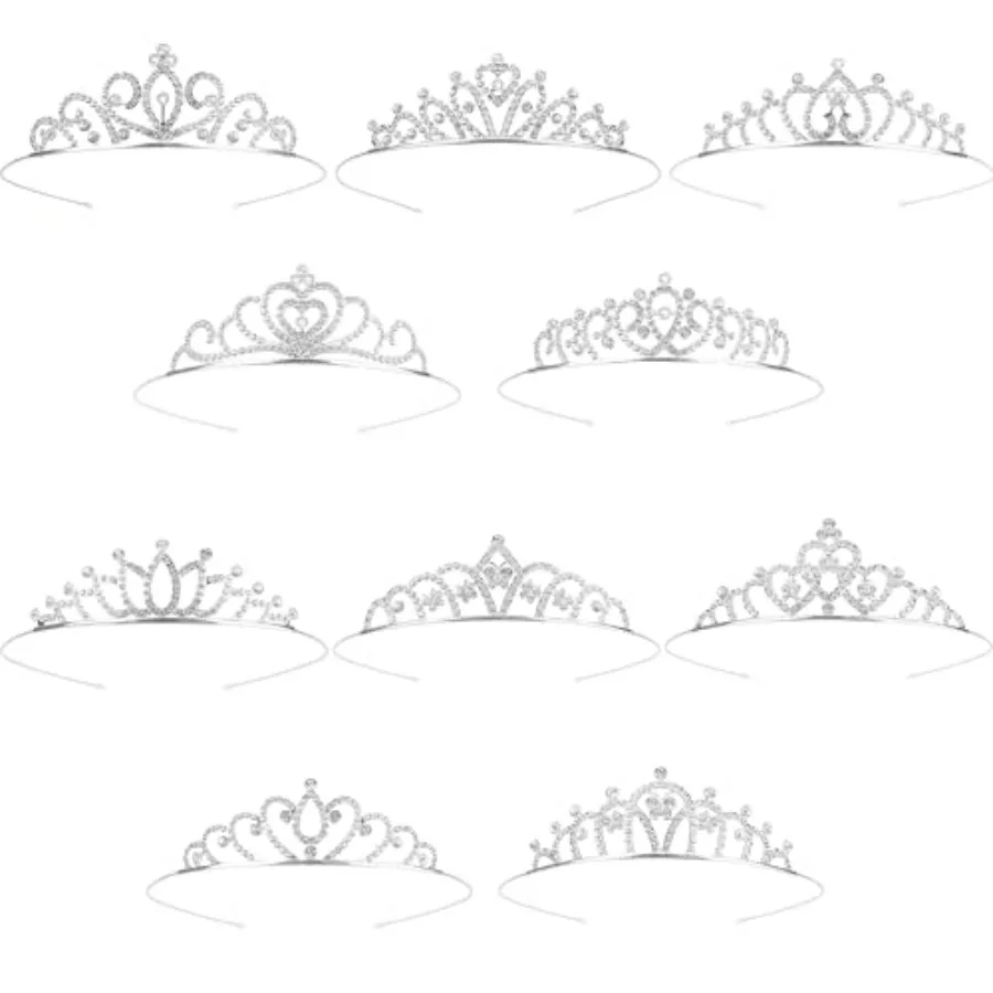 Tiaras for Women Girls 10PCS Sparkly Rhinestone Princess Crown Headband Cute Small Tiara Crown Headbands Set for Birthday Party
Tiaras for Women Girls 10PCS Sparkly Rhinestone Princess Crown Headband Cute Small Tiara Crown Headbands Set for Birthday Party
