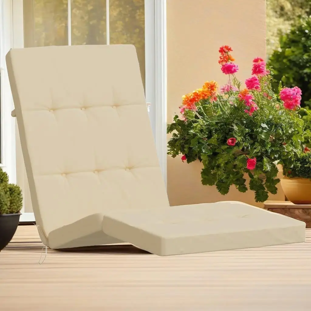 Beige Oxford Fabric Deck Chair Cushion Set - 2 Pcs for Outdoor Comfort and Style
Beige Oxford Fabric Deck Chair Cushion Set - 2 Pcs for Outdoor Comfort and Style