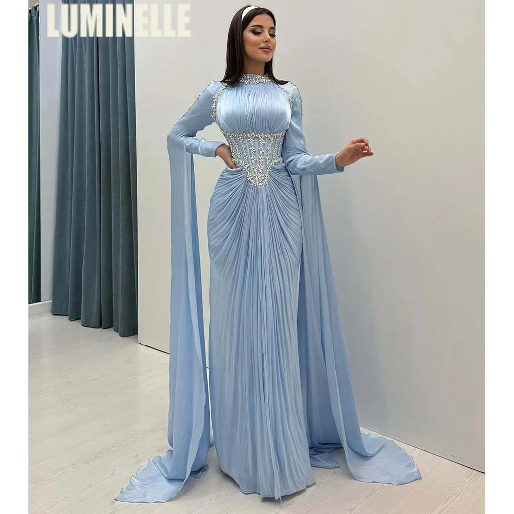 Glitter Pleated Chiffon Evening Dresses with Long Sleeve High Waist Sexy فساتين سهرة Beaded Party Dress for Women 2026
Glitter Pleated Chiffon Evening Dresses with Long Sleeve High Waist Sexy فساتين سهرة Beaded Party Dress for Women 2026
