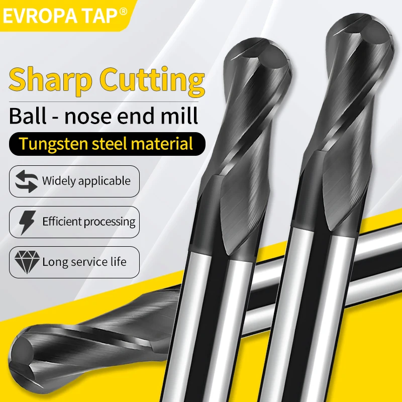 RC60 Ball nose end mill 2 flutes R0.5-R8.0 cnc end milling cutter for metal face and slot machining hrc50 coated end mills
RC60 Ball nose end mill 2 flutes R0.5-R8.0 cnc end milling cutter for metal face and slot machining hrc50 coated end mills