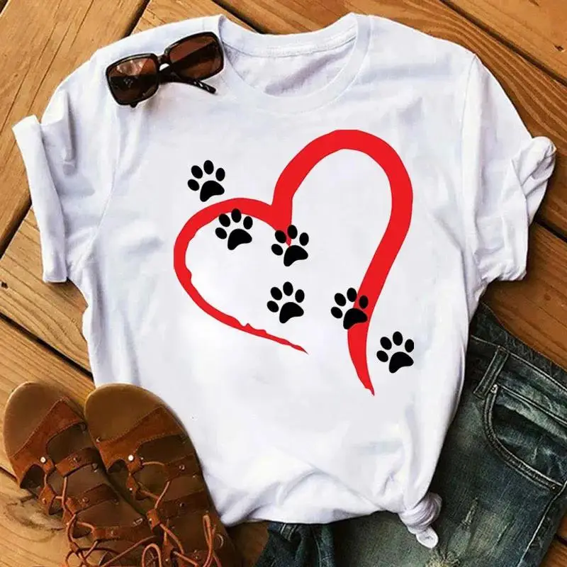 Fashion Casual Women Men Short Sleeve Plus Size T Shirt Unisex Cartoon Colorful Heart Dog Paw Graphic Print T Shirt 90s
Fashion Casual Women Men Short Sleeve Plus Size T Shirt Unisex Cartoon Colorful Heart Dog Paw Graphic Print T Shirt 90s