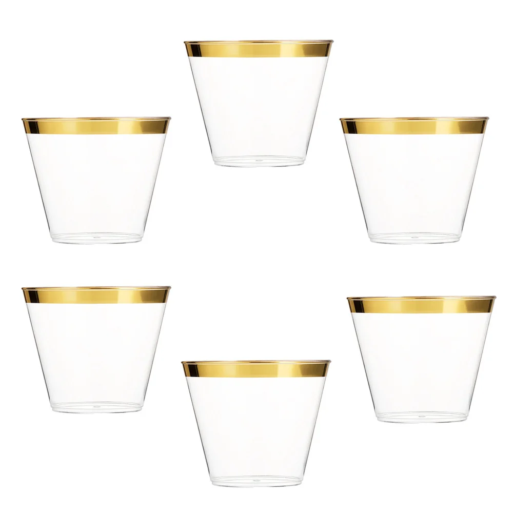 6Pcs 9 Oz Clear Plastic Cups with Gold Rim Bpa Free Disposable Drinking Cups for Cocktail Wine Juice Party Bridal Shower
6Pcs 9 Oz Clear Plastic Cups with Gold Rim Bpa Free Disposable Drinking Cups for Cocktail Wine Juice Party Bridal Shower