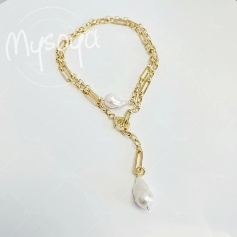 MYSOYA 11-15mm Large White Baroque Pearl Chain Necklace for Wife/ Mom, Suitable for Wedding/Party/Mother's Day Gift A0563
MYSOYA 11-15mm Large White Baroque Pearl Chain Necklace for Wife/ Mom, Suitable for Wedding/Party/Mother's Day Gift A0563