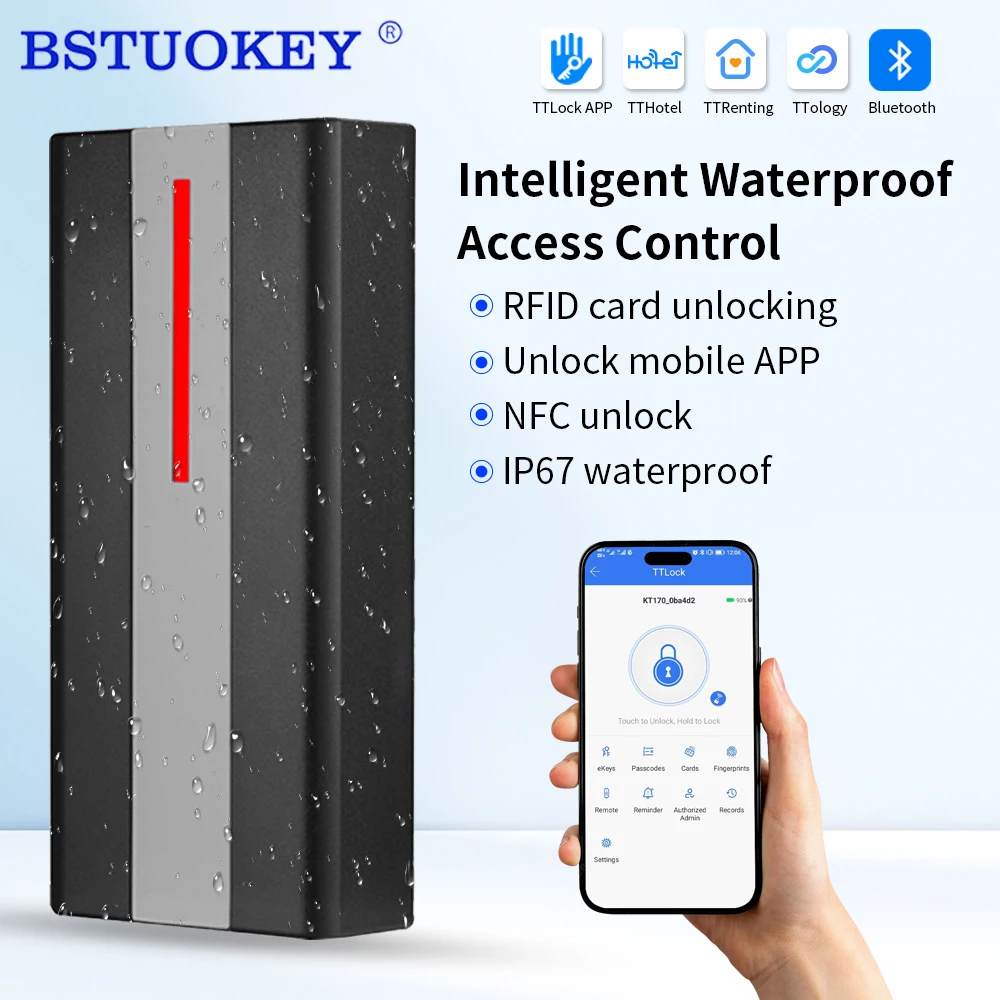 NFC IP67 Smart Access Control Panel with TTLOCK 13.56MHz Card Support for Gateway & Remote Control Commercial Door Access System
NFC IP67 Smart Access Control Panel with TTLOCK 13.56MHz Card Support for Gateway & Remote Control Commercial Door Access System