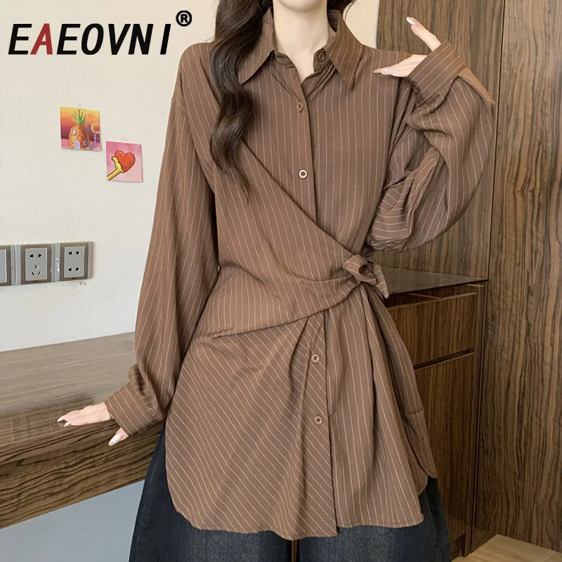 EAEOVNI винтажная стильная блузка, рубашка, женская полосатая повязка с длинными рукавами, свободные топы со сборкой на талии, повседневная новая одежда 2025 г.
EAEOVNI винтажная стильная блузка, рубашка, женская полосатая повязка с длинными рукавами, свободные топы со сборкой на талии, повседневная новая одежда 2025 г.