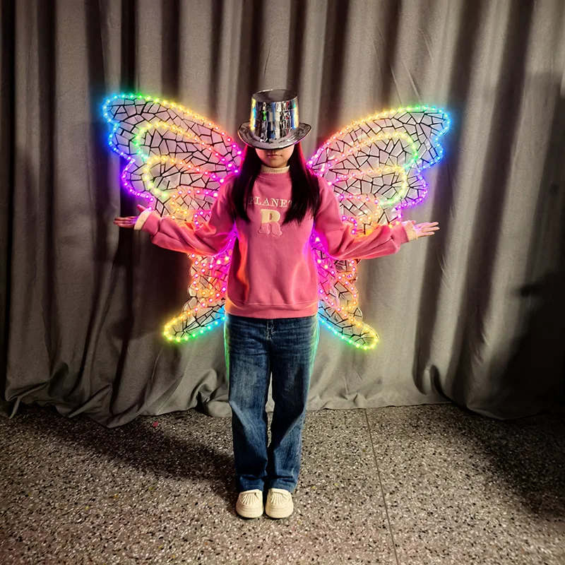LED Glowing Wings Rainbow-colored Butterfly Wing Adult Runway Performance Atmosphere Costume Halloween Coaplay Suit
LED Glowing Wings Rainbow-colored Butterfly Wing Adult Runway Performance Atmosphere Costume Halloween Coaplay Suit