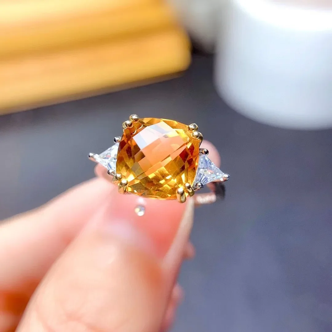 4ct Brilliant Citrine Ring for Party 10mm*10mm VVS Grade Natural Citrine Silver Ring 925 Silver Crystal Jewelry
4ct Brilliant Citrine Ring for Party 10mm*10mm VVS Grade Natural Citrine Silver Ring 925 Silver Crystal Jewelry