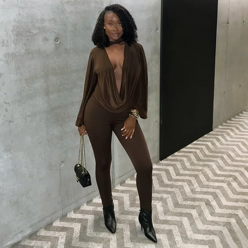 Однотонный комплект из 2 предметов, женский модный сексуальный распашной воротник, топы с лямкой на шее и длинными рукавами + узкие брюки, повседневные уличные костюмы
Однотонный комплект из 2 предметов, женский модный сексуальный распашной воротник, топы с лямкой на шее и длинными рукавами + узкие брюки, повседневные уличные костюмы