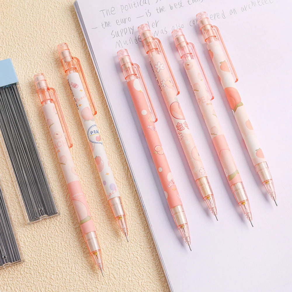 Cute Peach Mechanical Pencils 2B 0.5mm Automatic Pencil Kids Gifts Smooth Writing Tool Kawaii Stationery School Office Press Pen
Cute Peach Mechanical Pencils 2B 0.5mm Automatic Pencil Kids Gifts Smooth Writing Tool Kawaii Stationery School Office Press Pen